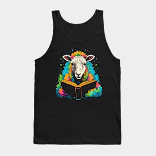 Sheep Reads Book Tank Top